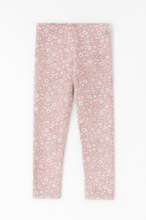 (Ages 4–5)Kids Cotton Jersey Floral pink Print Tights – Soft, Stretchy & Stylish